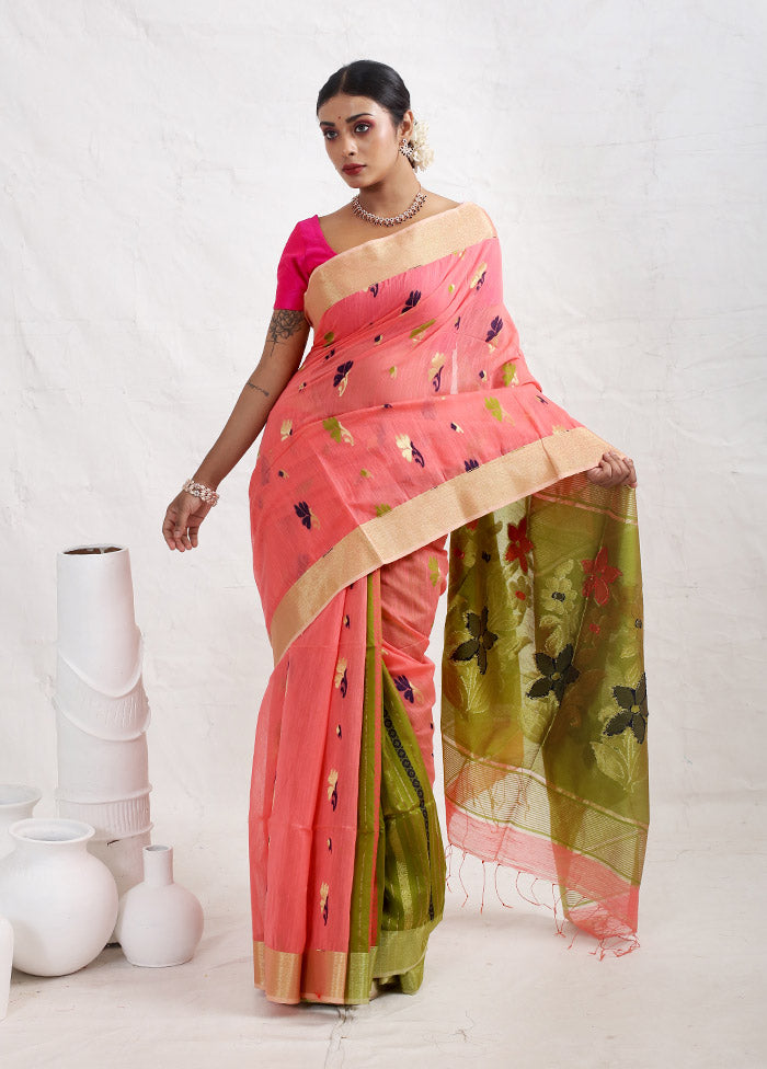 Pink Matka Silk Saree With Blouse Piece - Indian Silk House Agencies