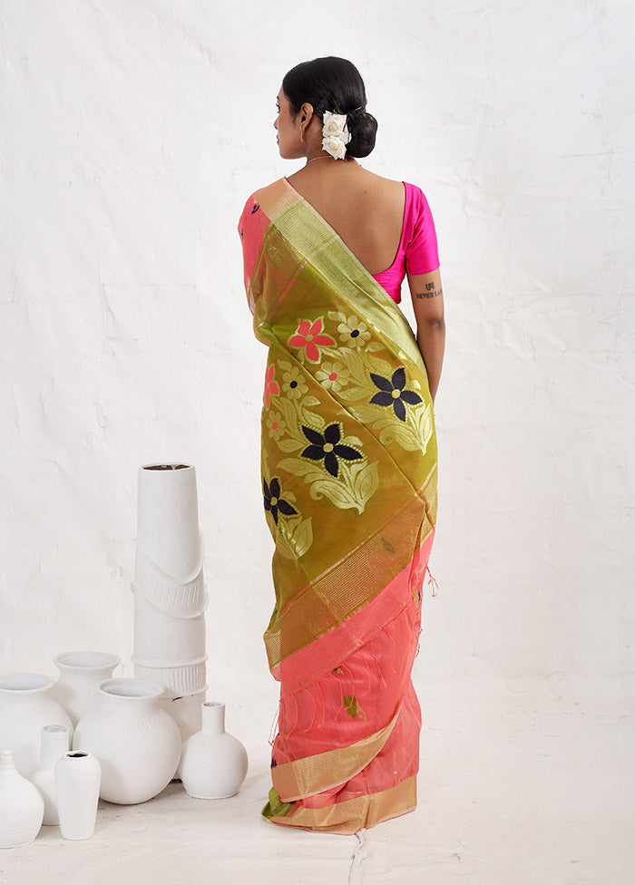 Pink Matka Silk Saree With Blouse Piece - Indian Silk House Agencies