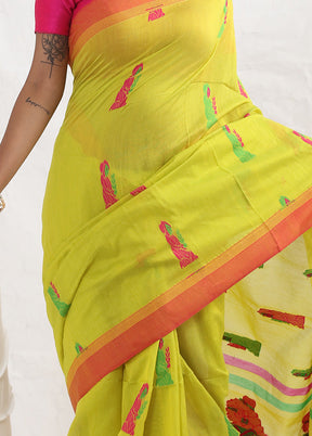 Yellow Matka Silk Saree With Blouse Piece - Indian Silk House Agencies