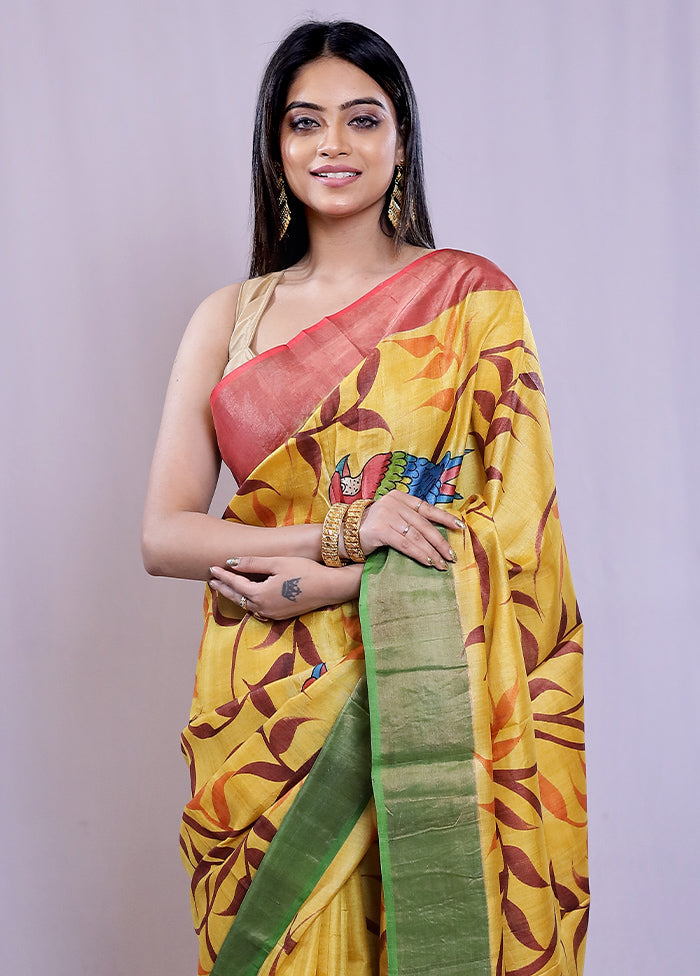 Multicolor Tussar Silk Saree With Blouse Piece - Indian Silk House Agencies