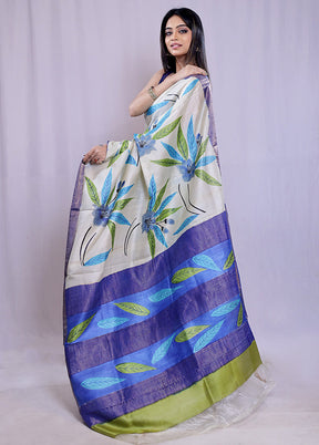 Multicolor Tussar Silk Saree With Blouse Piece - Indian Silk House Agencies