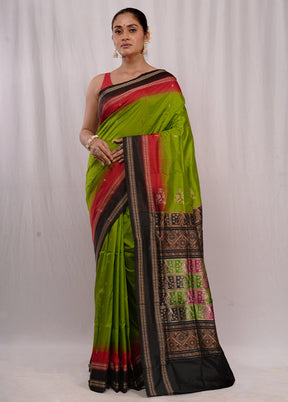 Green Bomkai Pure Silk Saree With Blouse Piece - Indian Silk House Agencies