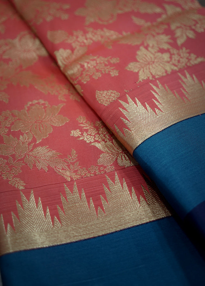 Pink Kanjivaram Silk Saree With Blouse Piece - Indian Silk House Agencies