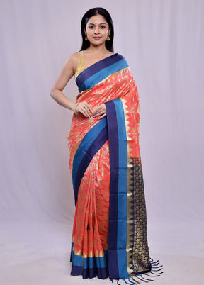 Pink Kanjivaram Silk Saree With Blouse Piece - Indian Silk House Agencies