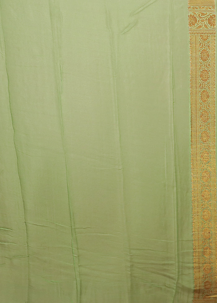 Green Georgette Saree With Blouse Piece