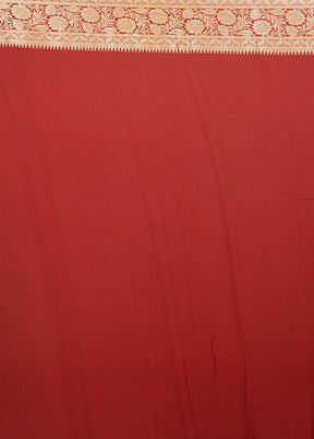 Red Georgette Saree With Blouse Piece