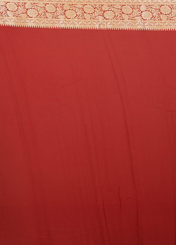 Red Georgette Saree With Blouse Piece