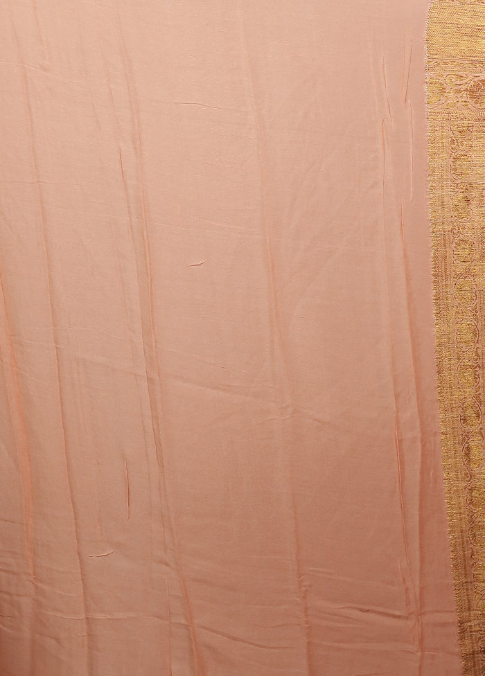 Peach Georgette Saree With Blouse Piece