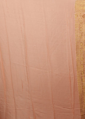 Peach Georgette Saree With Blouse Piece
