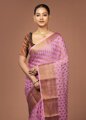 Purple Georgette Saree With Blouse Piece