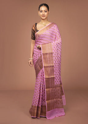 Purple Georgette Saree With Blouse Piece