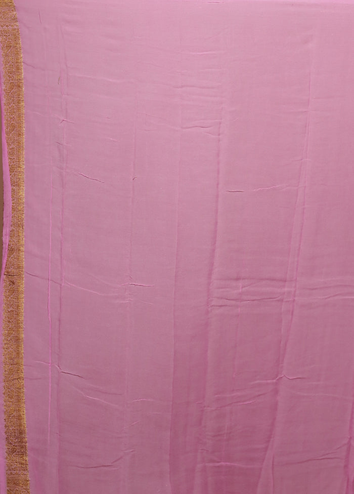 Purple Georgette Saree With Blouse Piece