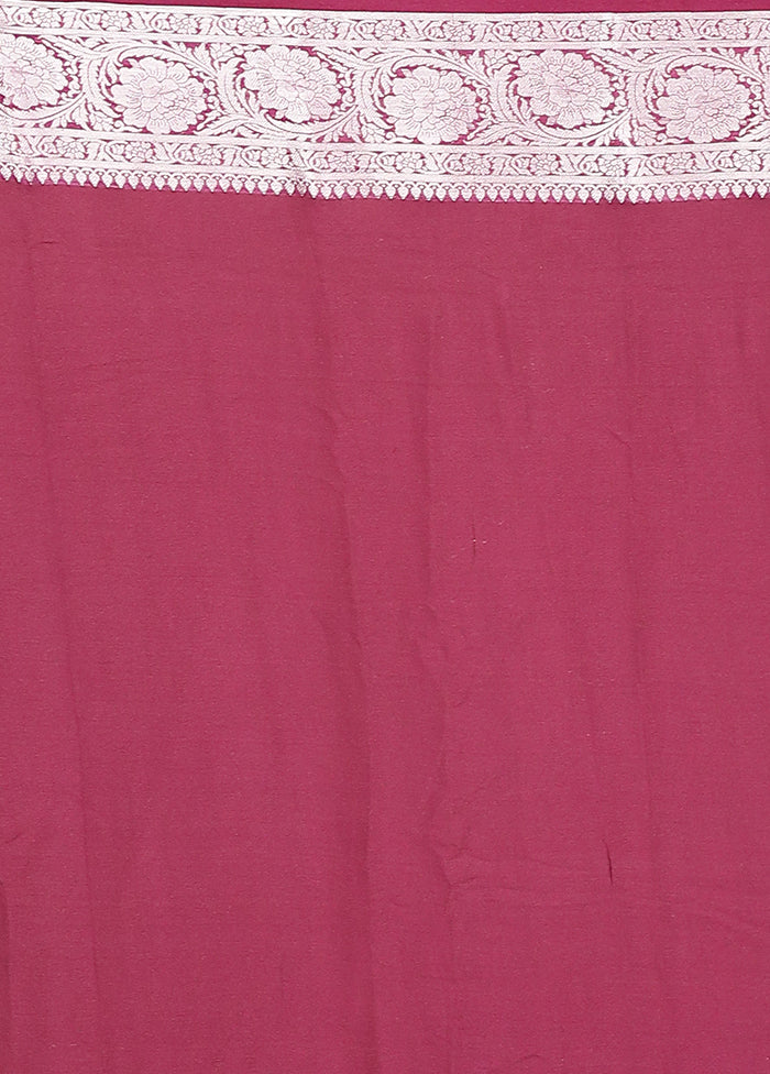 Maroon Georgette Saree With Blouse Piece