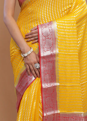 Yellow Georgette Saree With Blouse Piece - Indian Silk House Agencies