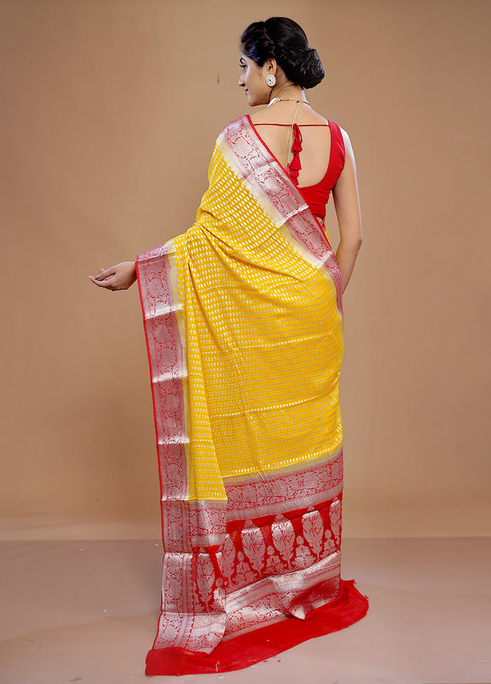 Yellow Georgette Saree With Blouse Piece - Indian Silk House Agencies