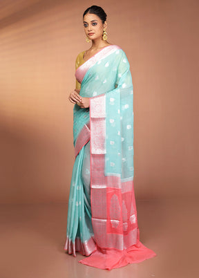 Blue Georgette Saree With Blouse Piece