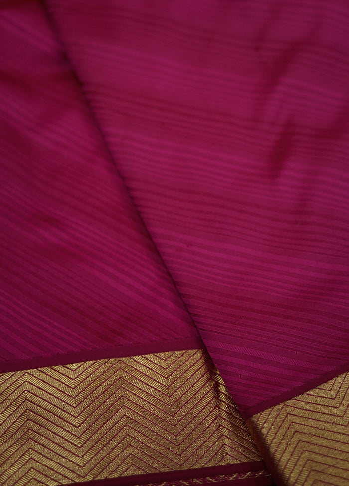 Pink Kanjivaram Silk Saree With Blouse Piece - Indian Silk House Agencies