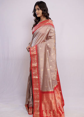 Cream Kanjivaram Pure Silk Saree With Blouse Piece - Indian Silk House Agencies