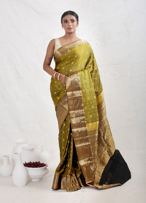 Green Kanjivaram Pure Silk Saree With Blouse Piece - Indian Silk House Agencies