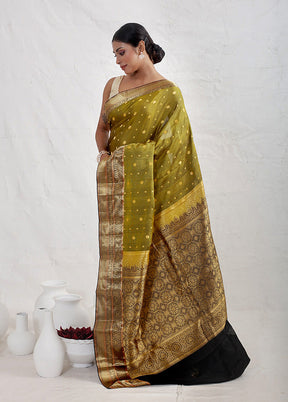 Green Kanjivaram Pure Silk Saree With Blouse Piece - Indian Silk House Agencies