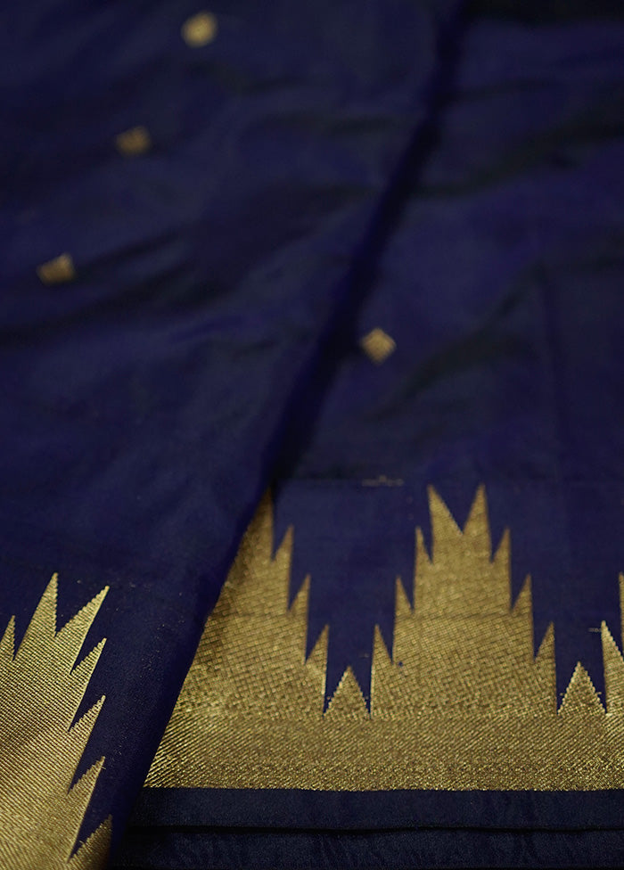 Blue Kanjivaram Silk Saree With Blouse Piece - Indian Silk House Agencies