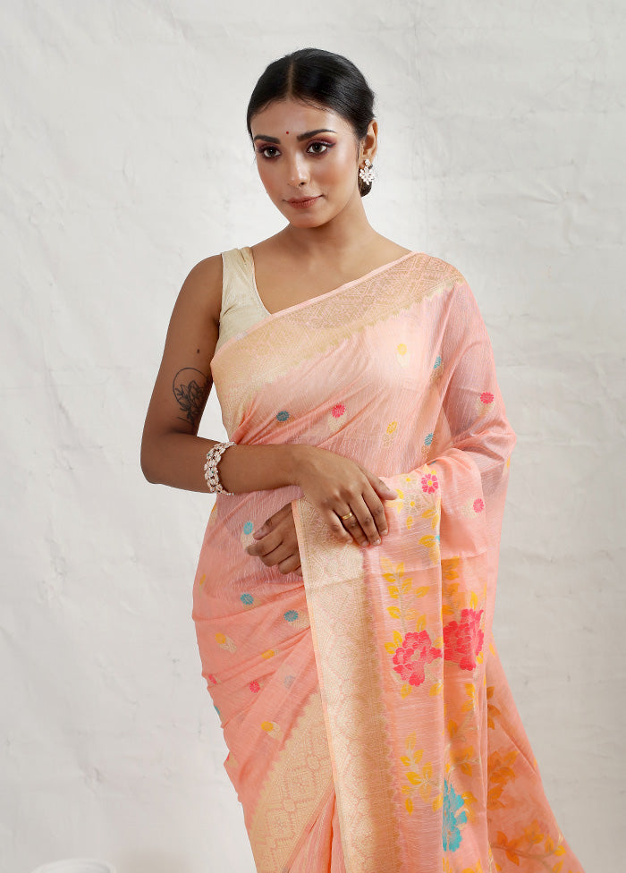 Pink Dupion Silk Saree With Blouse Piece - Indian Silk House Agencies