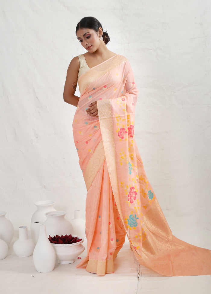 Pink Dupion Silk Saree With Blouse Piece - Indian Silk House Agencies