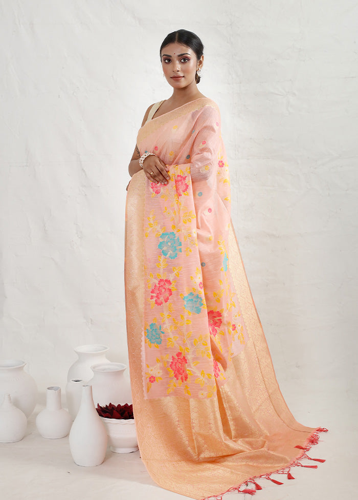 Pink Dupion Silk Saree With Blouse Piece - Indian Silk House Agencies