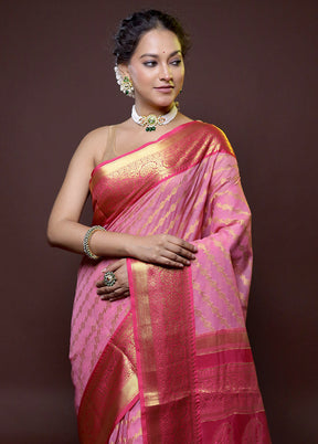 Pink Georgette Saree With Blouse Piece