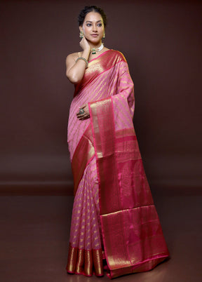 Pink Georgette Saree With Blouse Piece