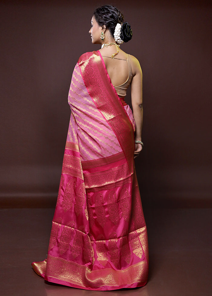 Pink Georgette Saree With Blouse Piece