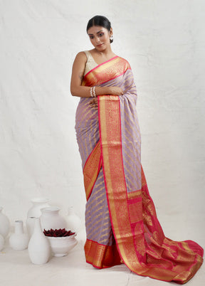 Purple Georgette Saree With Blouse Piece - Indian Silk House Agencies