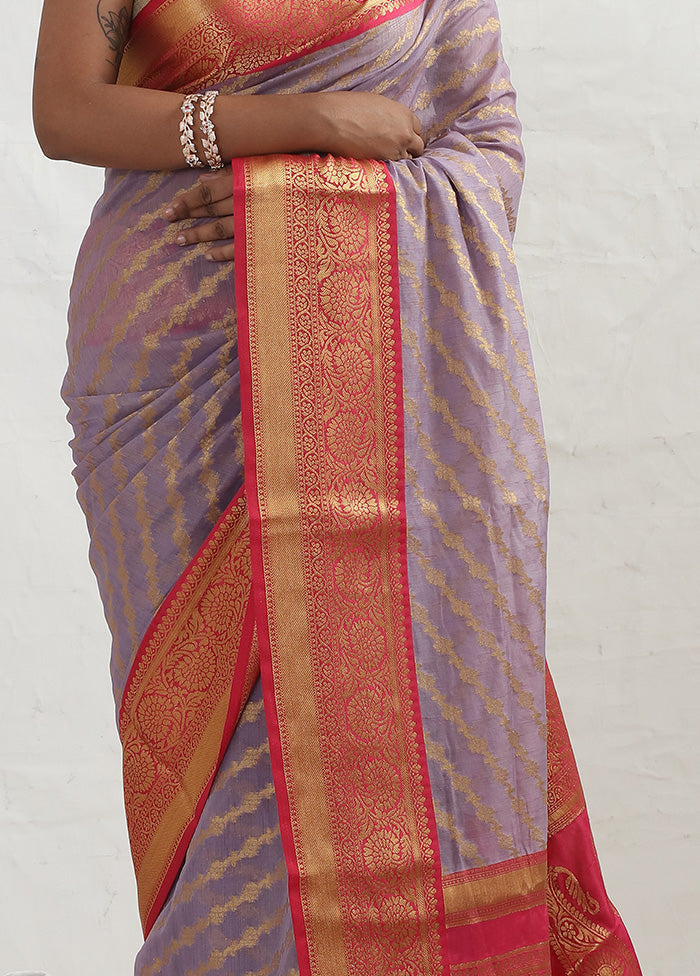 Purple Georgette Saree With Blouse Piece - Indian Silk House Agencies