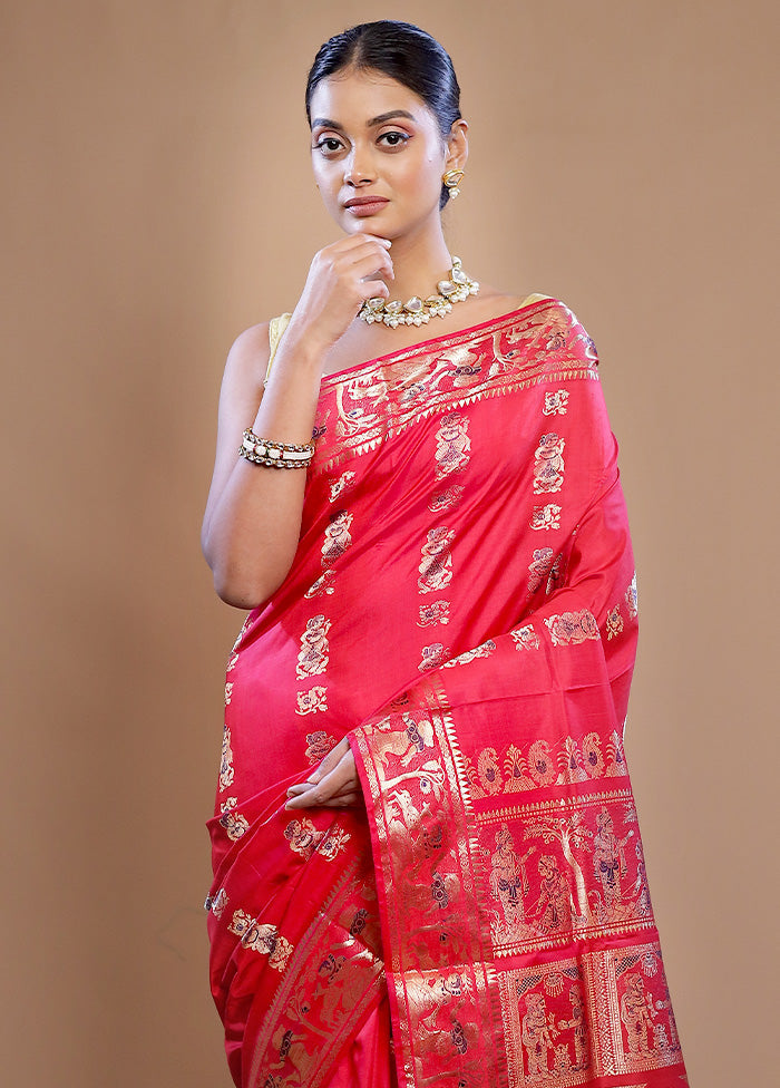 Pink Pure Swarnachuri Silk Saree With Blouse Piece - Indian Silk House Agencies