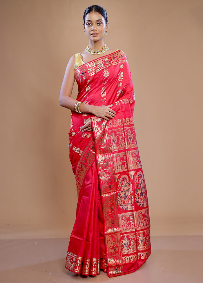 Pink Pure Swarnachuri Silk Saree With Blouse Piece - Indian Silk House Agencies