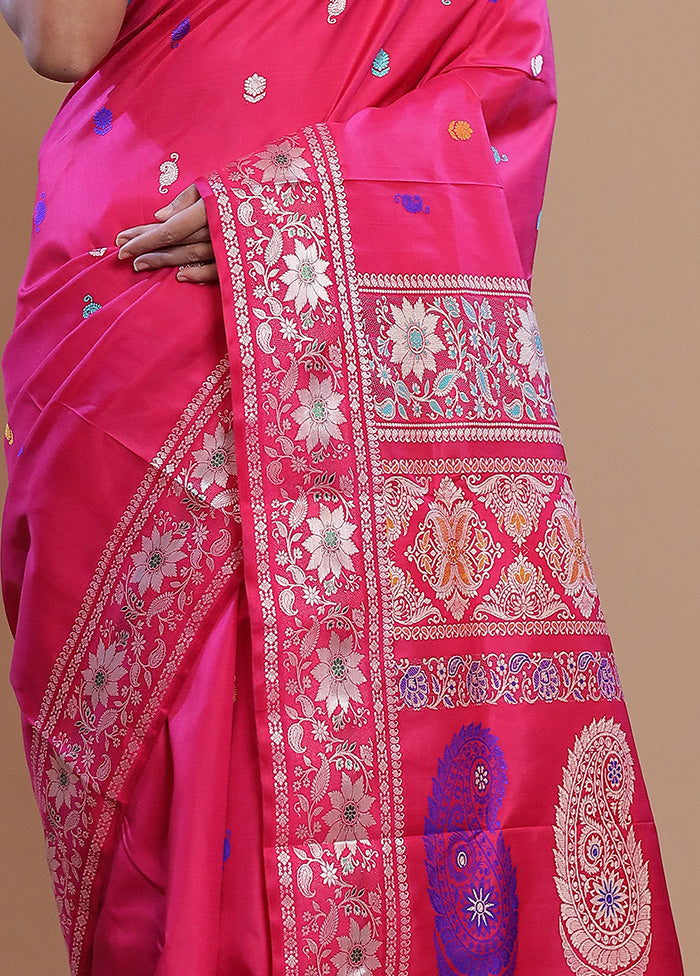 Pink Pure Swarnachuri Silk Saree With Blouse Piece - Indian Silk House Agencies