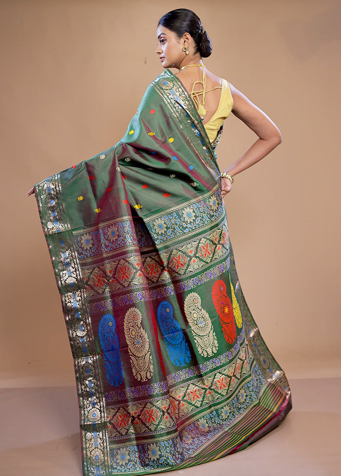 Green Pure Swarnachuri Silk Saree With Blouse Piece - Indian Silk House Agencies