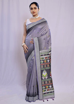 Purple Tussar Silk Saree With Blouse Piece - Indian Silk House Agencies