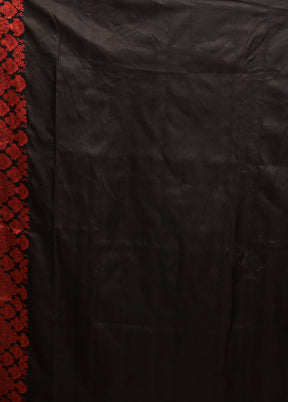 Black Handloom Assam Pure Silk Saree With Blouse Piece