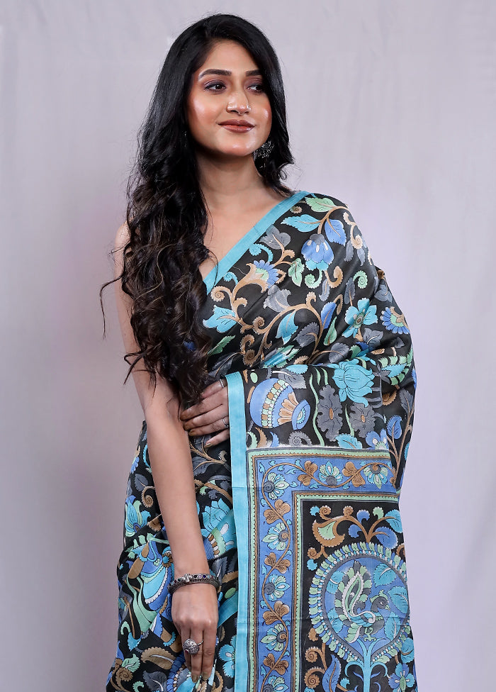 Multicolor Printed Pure Silk Saree With Blouse Piece - Indian Silk House Agencies