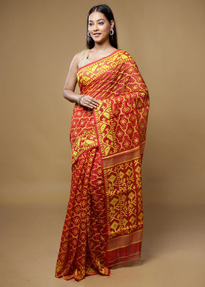 Red Jamdani Cotton Saree Without Blouse Piece