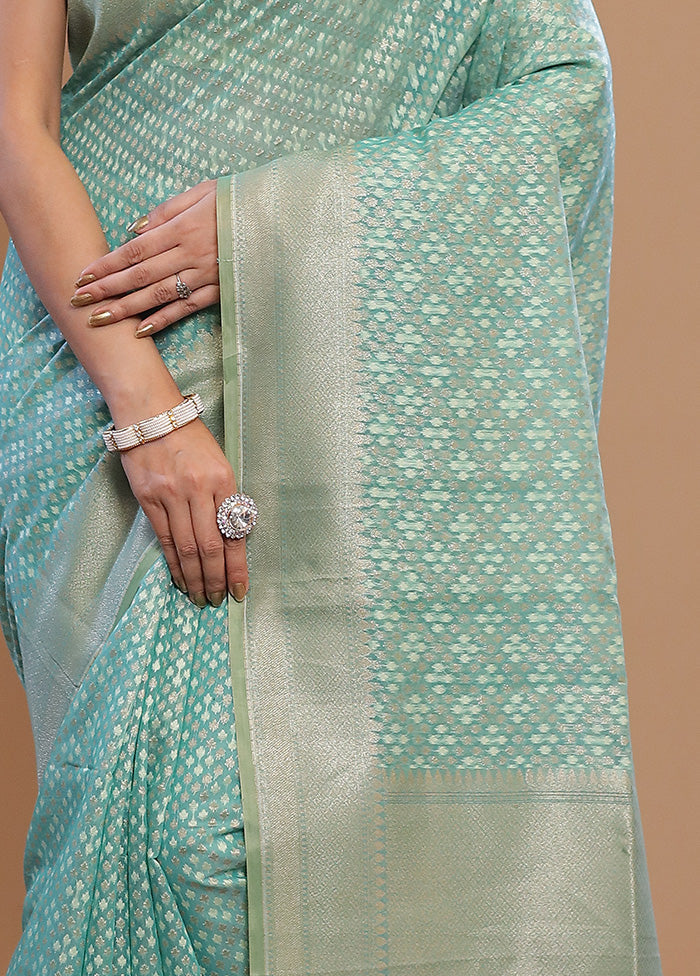 Green Pure Cotton Saree With Blouse Piece - Indian Silk House Agencies