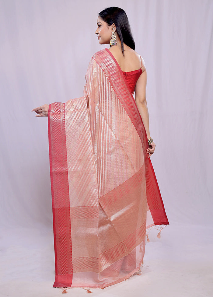 Pink Kora Silk Saree With Blouse Piece - Indian Silk House Agencies