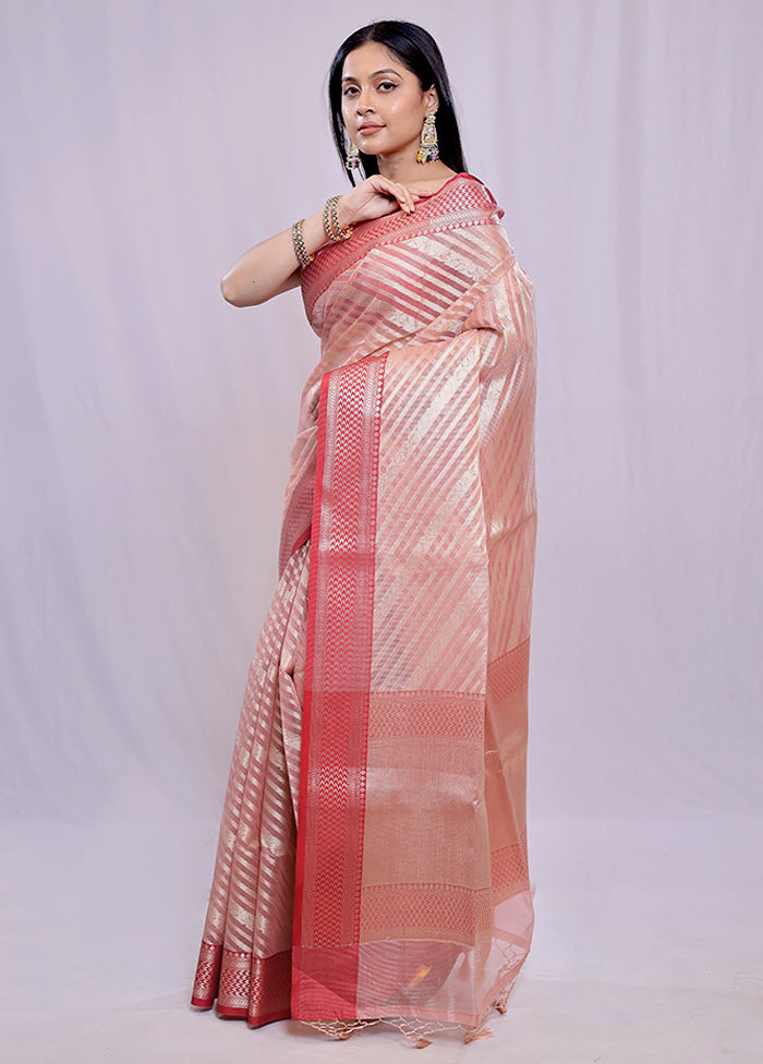 Pink Kora Silk Saree With Blouse Piece - Indian Silk House Agencies