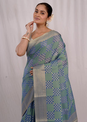 Green Kora Silk Saree With Blouse Piece - Indian Silk House Agencies