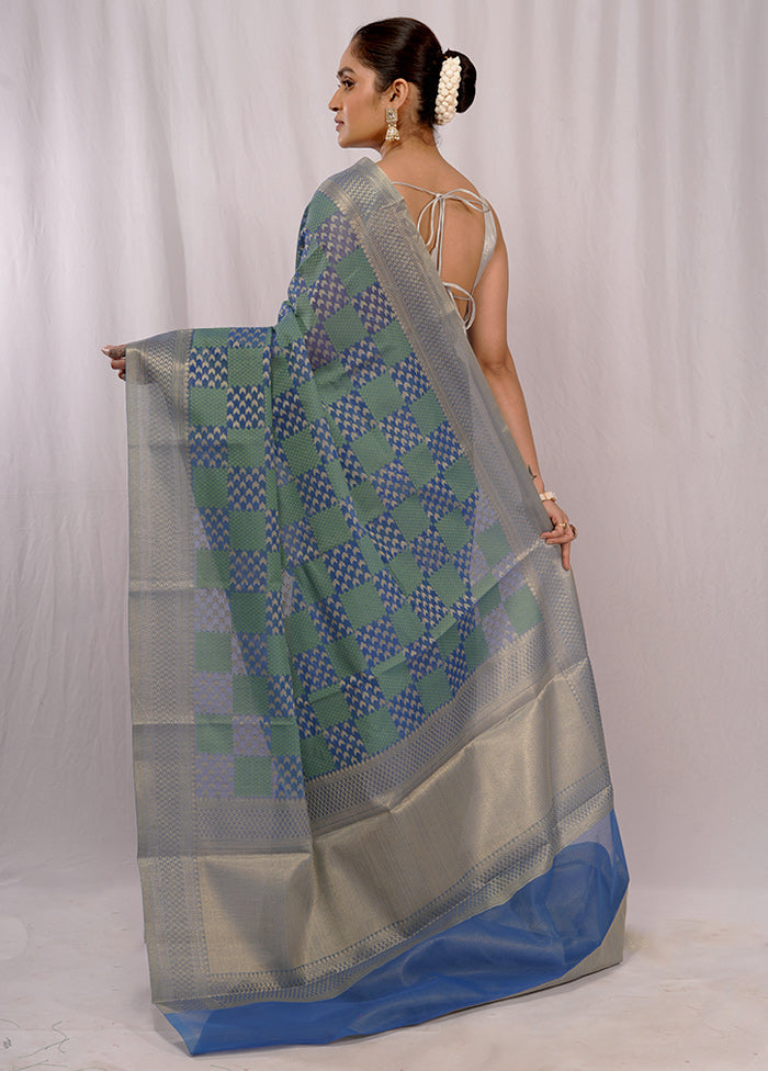 Green Kora Silk Saree With Blouse Piece - Indian Silk House Agencies