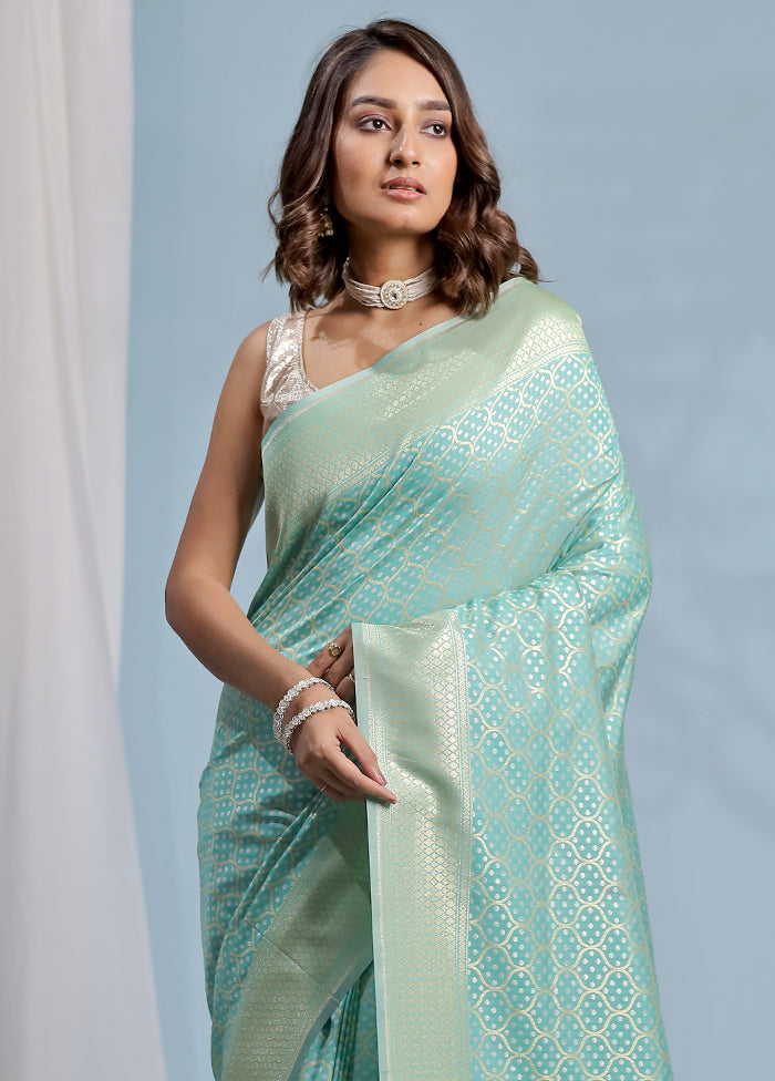 Green Uppada Silk Saree With Blouse Piece - Indian Silk House Agencies