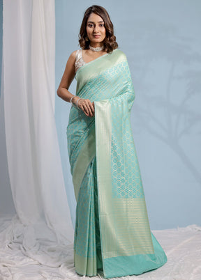 Green Uppada Silk Saree With Blouse Piece - Indian Silk House Agencies