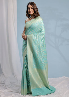 Green Uppada Silk Saree With Blouse Piece - Indian Silk House Agencies