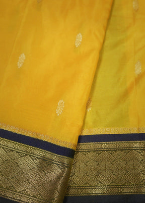 Yellow Kanjivaram Silk Saree With Blouse Piece - Indian Silk House Agencies